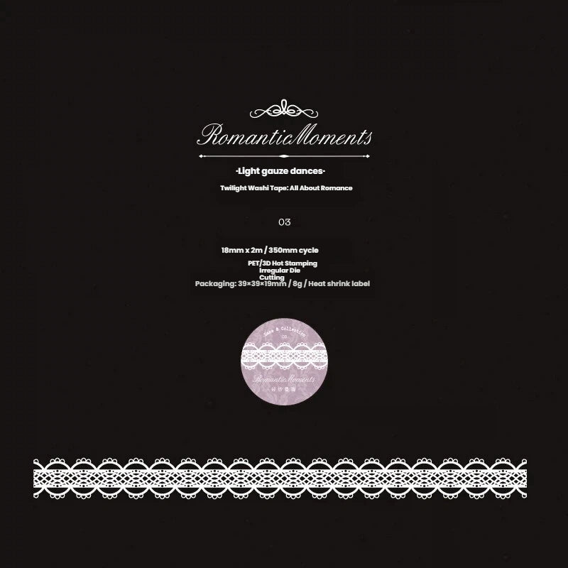 Romantic Moments Series Silver Stamping PET Tape