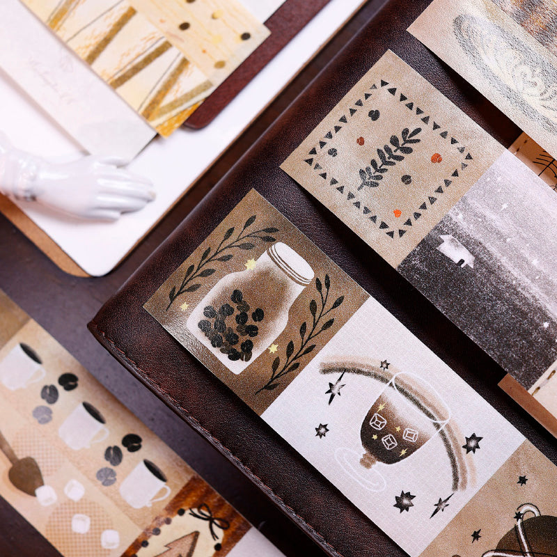 4cm*100cm Coffee Color Language Washi Tape featuring color designs for journaling, scrapbooking and collage