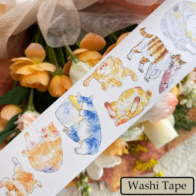 Whole Roll 6cm*10m Cat Home Die Cutting Washi/PET/Fog PET Tape