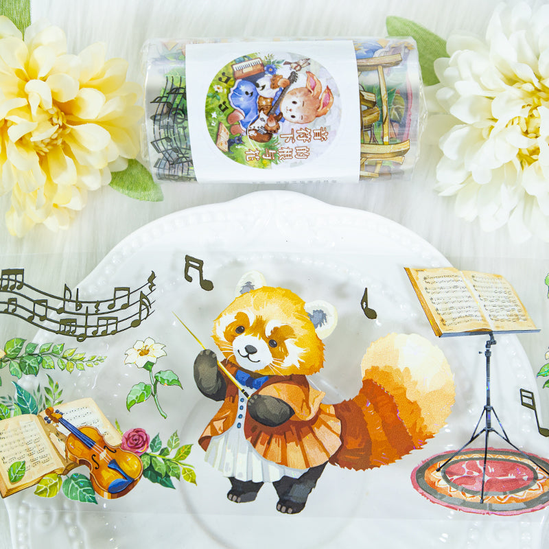 Forest Melodies Shell Light PET Tape featuring forest, and light designs for journaling, scrapbooking and collage