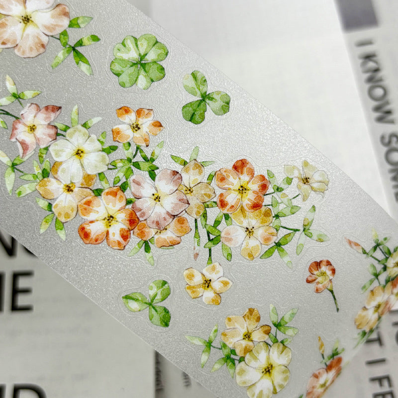 5cm*125cm Flourishing Beautiful Die Cutting Washi/PET/Flash PET Tape for journaling, scrapbooking and collage