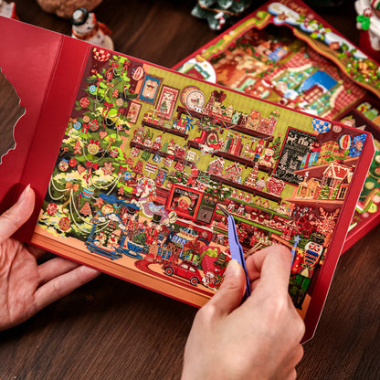 Christmas Warm House Series 3D Sticker featuring house designs for journaling, scrapbooking and collage