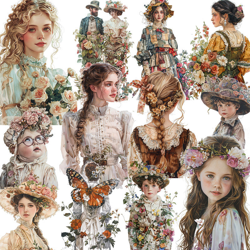 Vintage Flower Girl Sticker