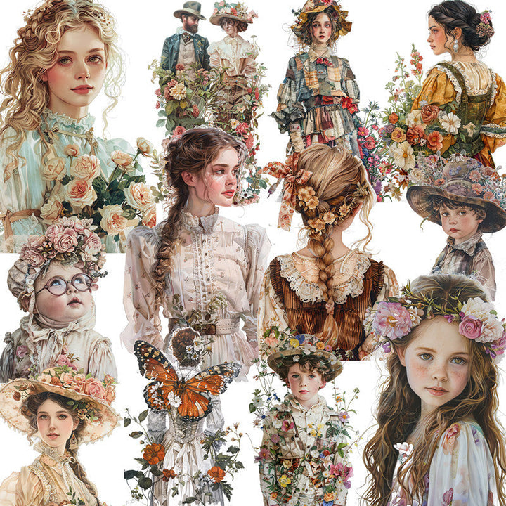 Vintage Flower Girl Sticker