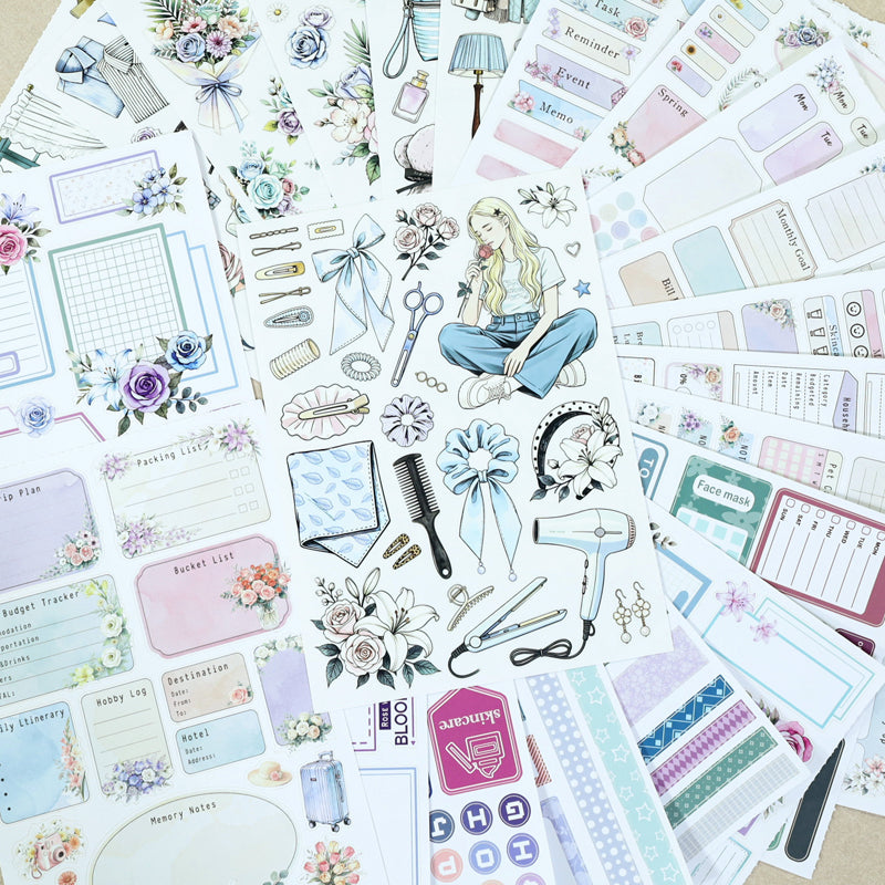 Beauty Diary Sticker Book featuring book designs for journaling, scrapbooking and collage