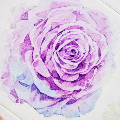 4.5cm*100cm Soft silk flowers Die Cutting Washi/PET Tape featuring flower designs for journaling, scrapbooking and collage