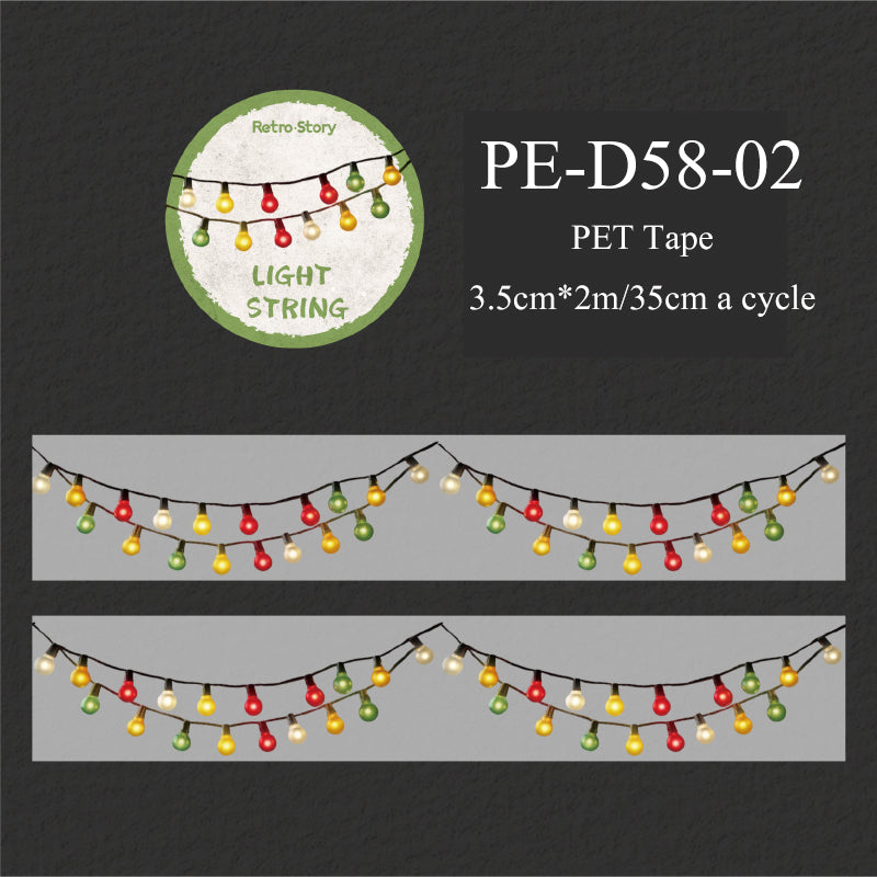 Colorful String Lights Series PET Tape