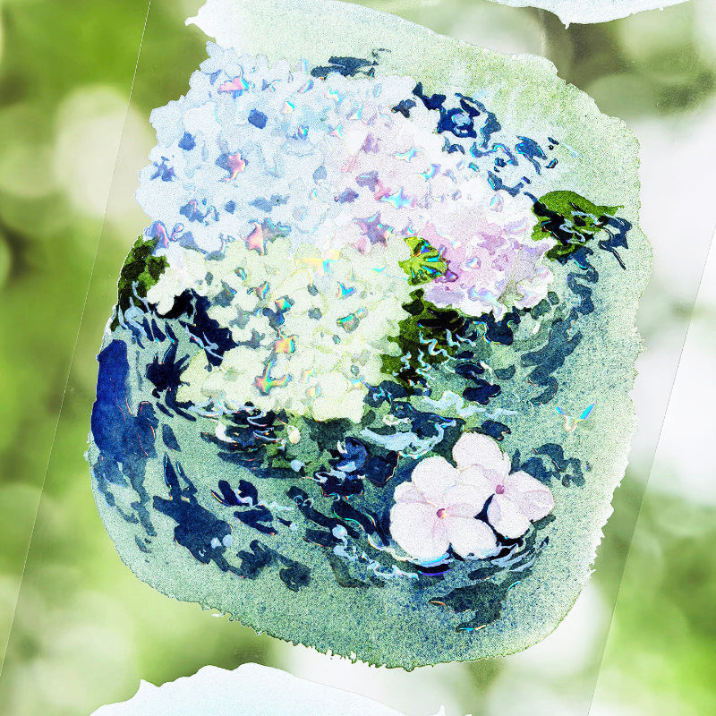 Whole Roll 6.5cm*4.4m Spring Water Shell Light PET Tape featuring spring, and light designs for journaling, scrapbooking and collage