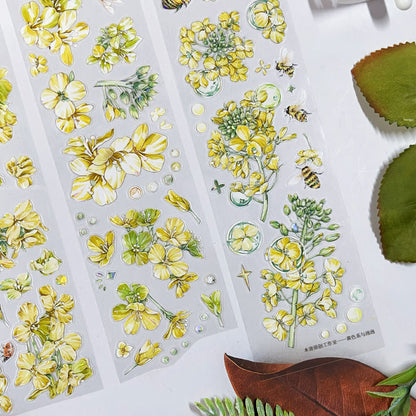5cm*100cm Flower Insect Die Cutting Washi/Synthetic Paper/Shell Light PET Tape featuring flower, and light designs for journaling, scrapbooking and collage