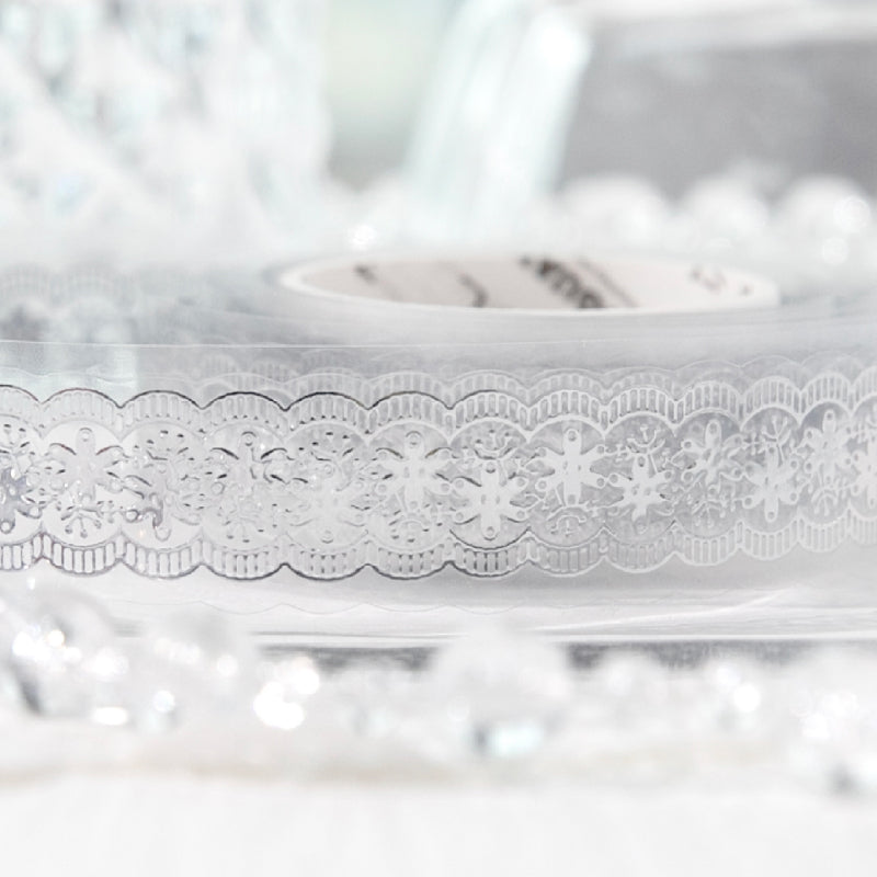 Romantic Moments Series Silver Stamping PET Tape featuring romantic, and silver designs for journaling, scrapbooking and collage