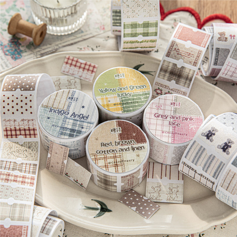 Handmade fabric label series Die Cutting Washi Tape for journaling, scrapbooking and collage