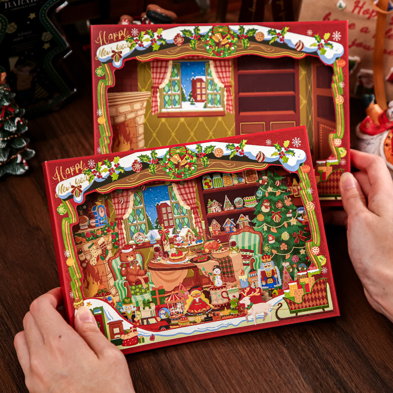 Christmas Warm House Series 3D Sticker featuring house designs for journaling, scrapbooking and collage