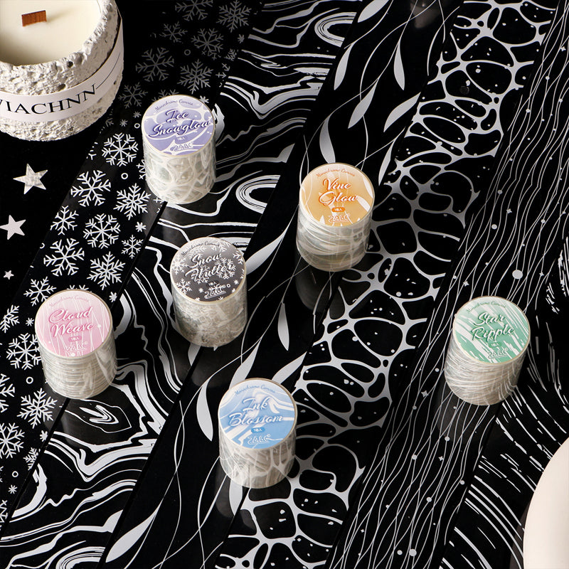 Cloud wisps Series PET Tape featuring cloud designs for journaling, scrapbooking and collage