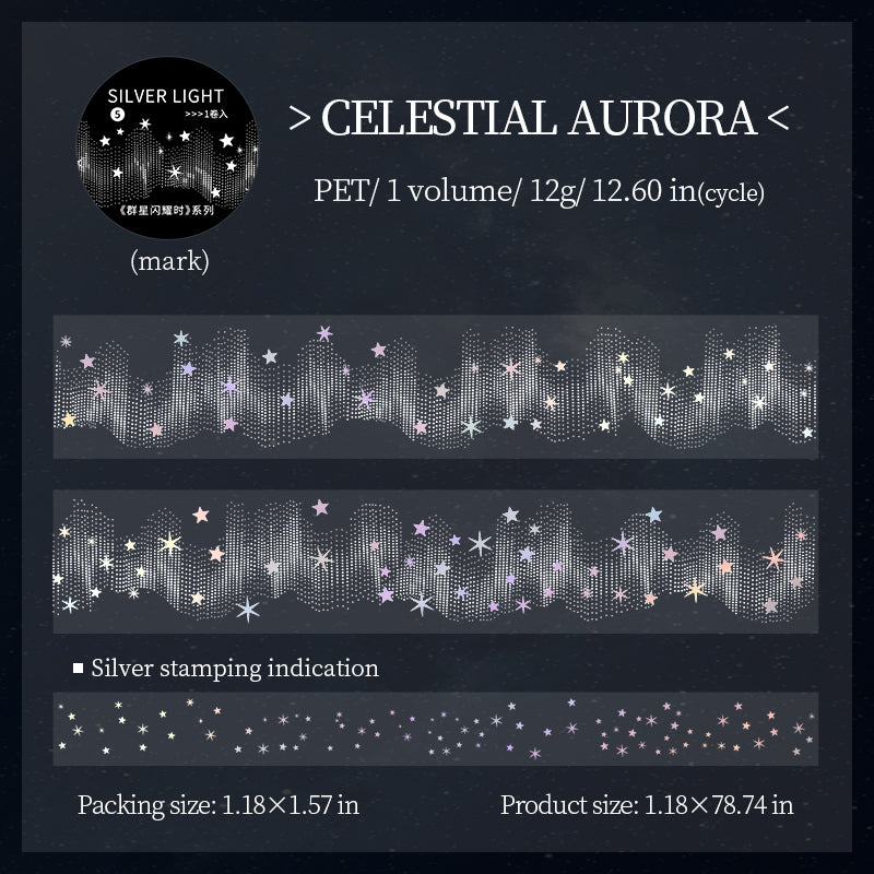When The Stars Shine series Silver Stamping PET Tape
