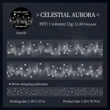 When The Stars Shine series Silver Stamping PET Tape