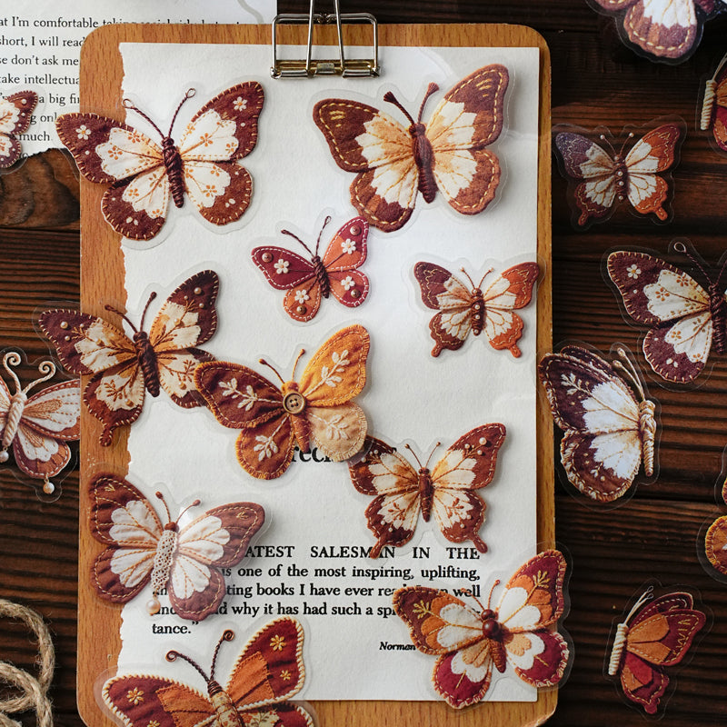 Fabric Butterfly Chronicles Series Sticker featuring butterfly designs for journaling, scrapbooking and collage