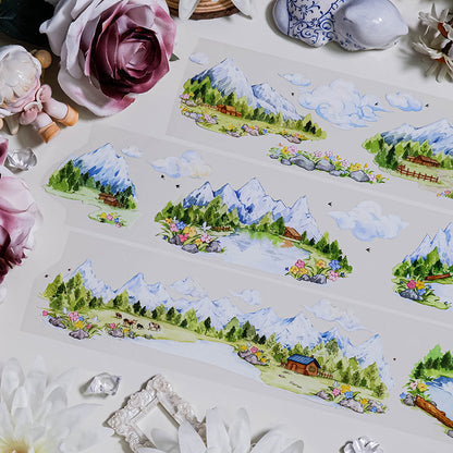 Whole Roll 7cm*5m Villages Pastures PET Tape for journaling, scrapbooking and collage