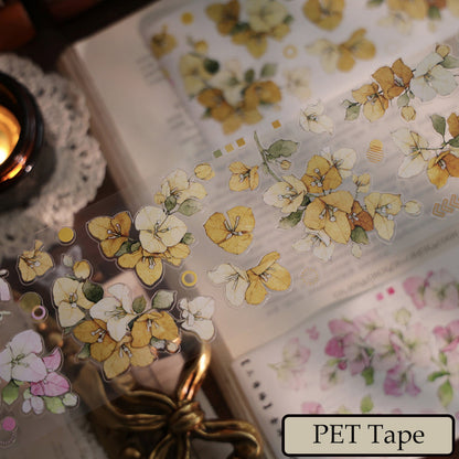 6.5cm*120cm Bougainvillea Speetabilis Die Cutting Washi/PET/Shell Light PET Tape