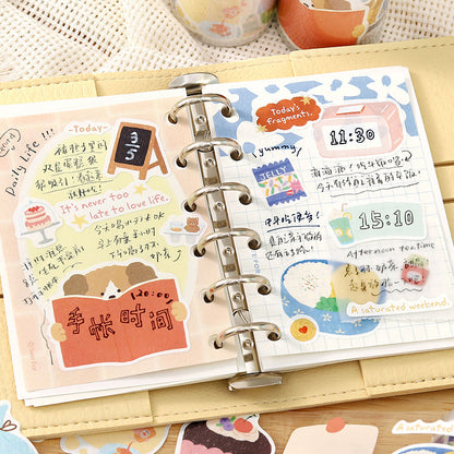 Warm Little Happiness Series Die Cutting White Kraft Paper Tape featuring white designs for journaling, scrapbooking and collage