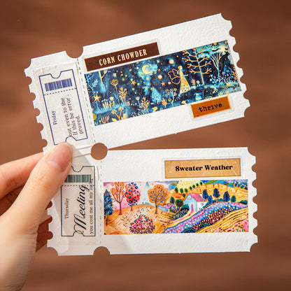 Phantom Chronicles Series Gold Stamping Washi Tape featuring old, and gold designs for journaling, scrapbooking and collage