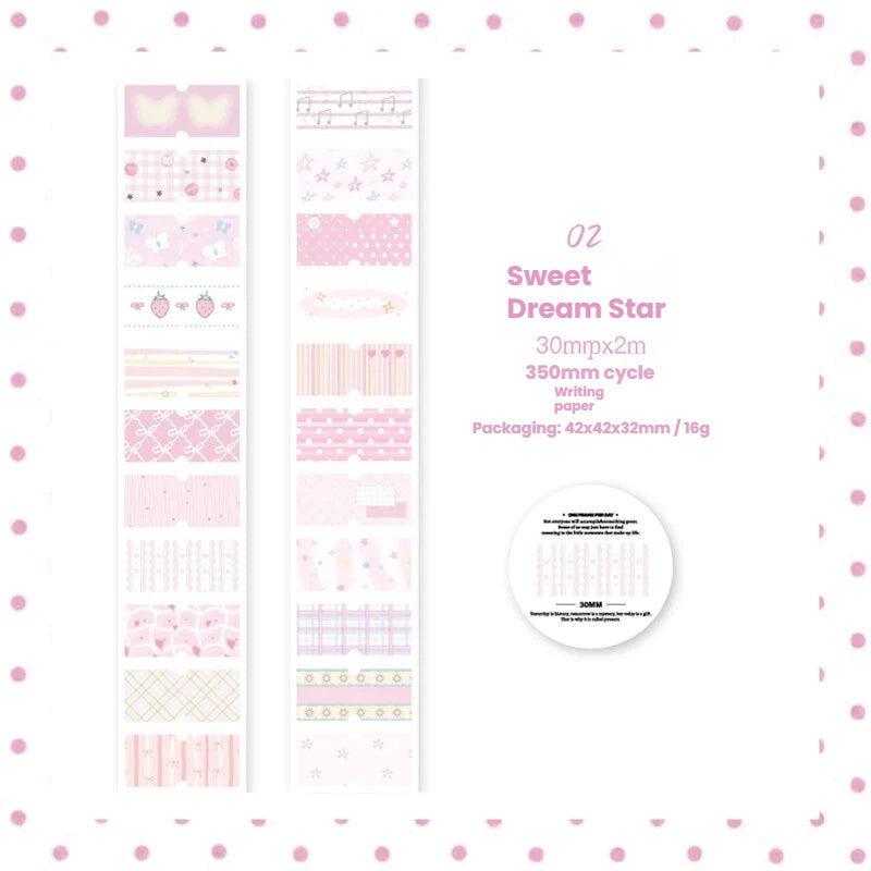 Healing Heart Series Die Cutting Writing Paper Tape