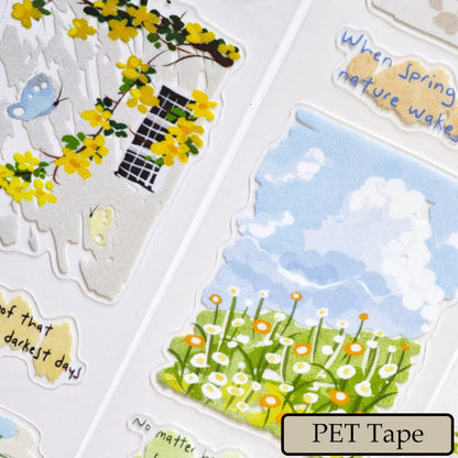 4cm*100cm Grasses grow Die Cutting Washi/PET Tape