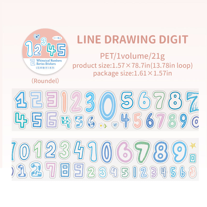 Variety Number Series Die Cutting PET Tape