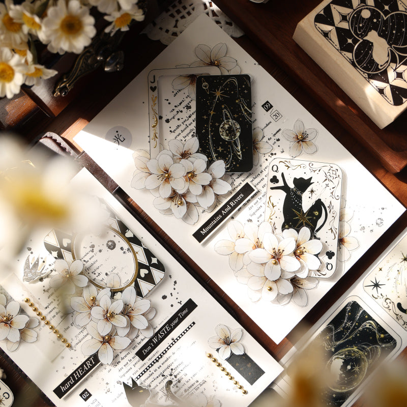 4.5cm*100cm Star Brand Diary Die Cutting Gold Stamping Washi/PET Tape featuring old, gold, and star designs for journaling, scrapbooking and collage