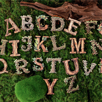 Forest Alphabet Guide Series Sticker featuring forest designs for journaling, scrapbooking and collage