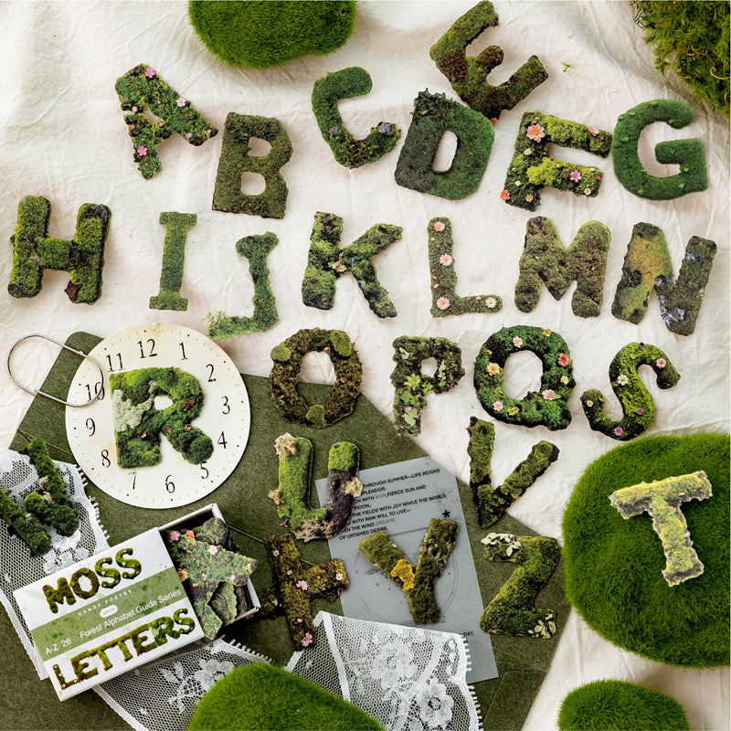 Forest Alphabet Guide Series Sticker featuring forest designs for journaling, scrapbooking and collage
