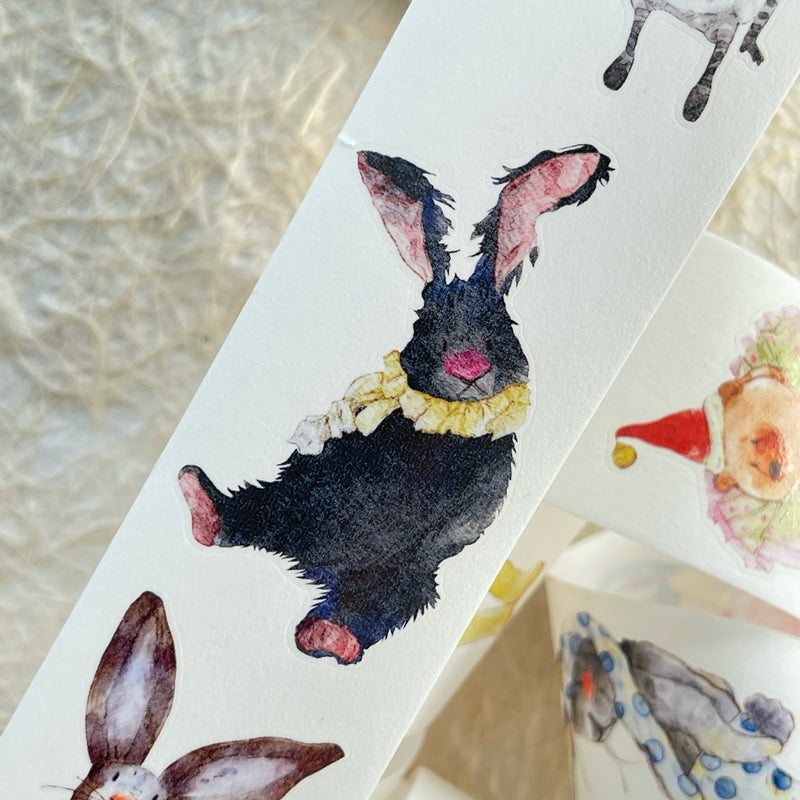 4cm*333cm Cute doll Die Cutting Washi/PET/Fog PET Tape for journaling, scrapbooking and collage