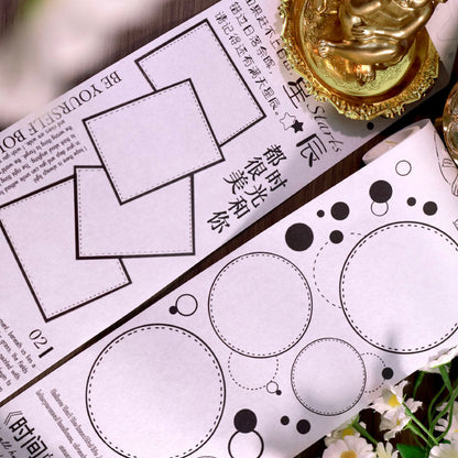 10cm*250cm Frame Shadow Notes Die Cutting Washi/PET Tape