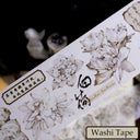 5.5cm*100cm White lotus flower Die Cutting Washi/PET/Shell Silver PET Tape