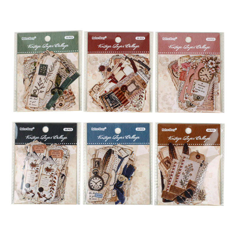 Old Layer Collection Series Sticker featuring old designs for journaling, scrapbooking and collage