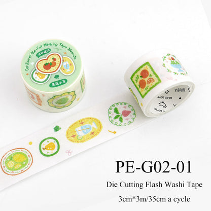 Plant Diary Notes Series Die Cutting Flash Washi Tape