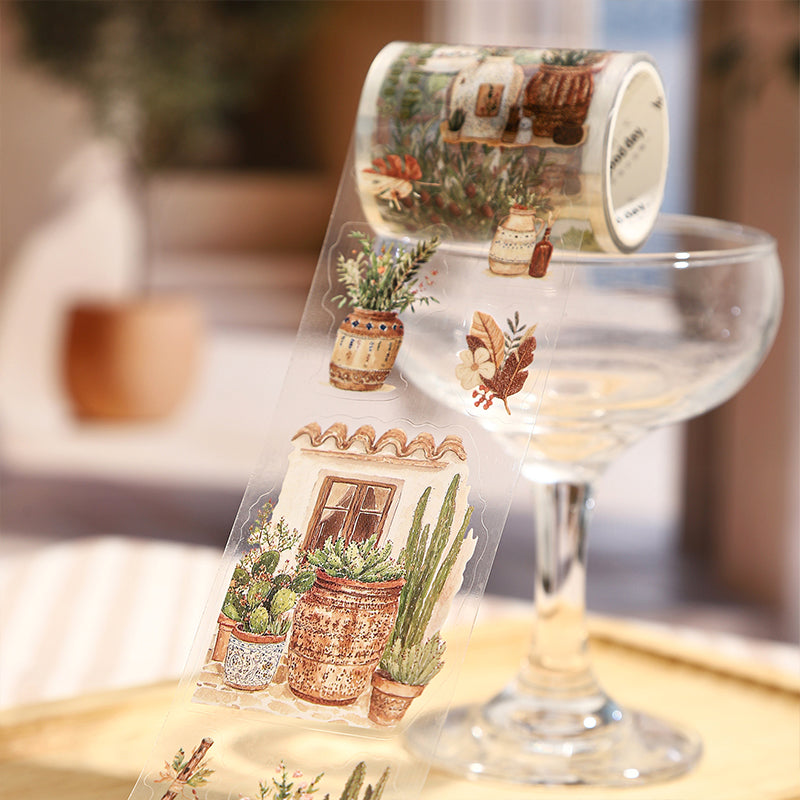 Romantic Bohemian Series Die Cutting PET Tape featuring romantic designs for journaling, scrapbooking and collage