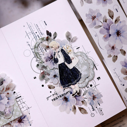 5.5cm*150cm Luxuriant Branches Die Cutting Washi/PET Tape for journaling, scrapbooking and collage