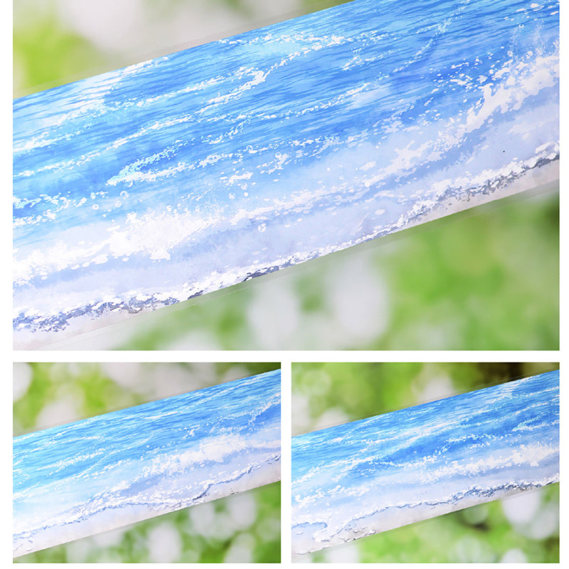 6.3cm*60cm Blue Tide White Ink PET Tape