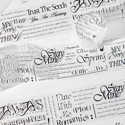 Slow writing series Die Cutting Synthetic Paper Tape for journaling, scrapbooking and collage