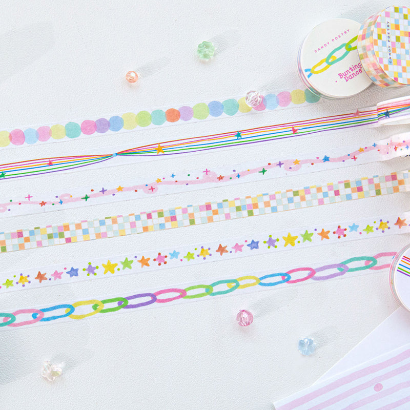 Colorful Candy Notes Series Washi Tape featuring color designs for journaling, scrapbooking and collage
