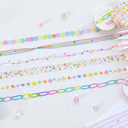 Colorful Candy Notes Series Washi Tape featuring color designs for journaling, scrapbooking and collage