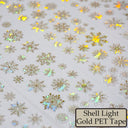 Whole Roll 6cm*5m Aurora Snowflake Die Cutting Shell Light PET Tape