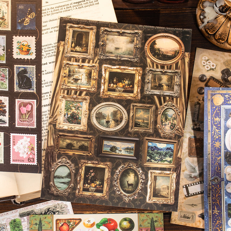 Old Things Collection Series Sticker Book featuring old, and book designs for journaling, scrapbooking and collage