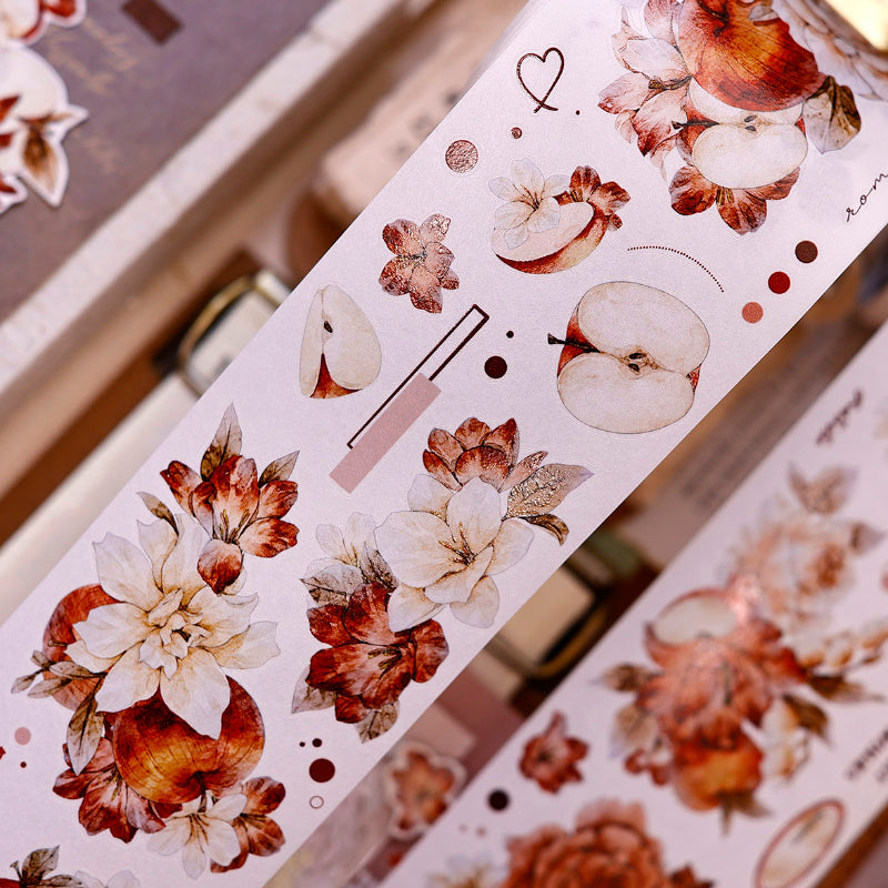 Whole Roll 6cm*5m Sweet Dream Blossoms Die Cutting Washi/PET/Shell Light PET Tape featuring sweet, dream, and light designs for journaling, scrapbooking and collage