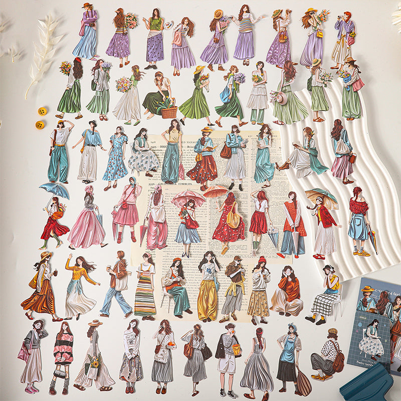 Poetic Girl Series Sticker featuring girl designs for journaling, scrapbooking and collage