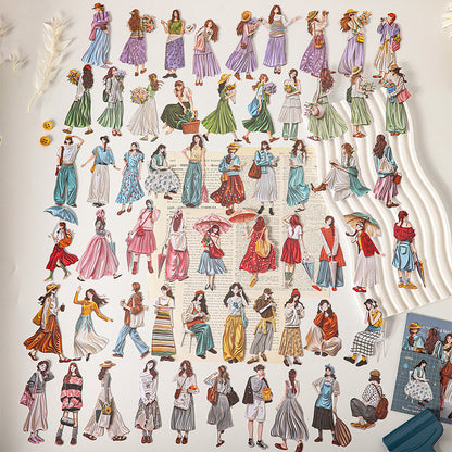 Poetic Girl Series Sticker featuring girl designs for journaling, scrapbooking and collage