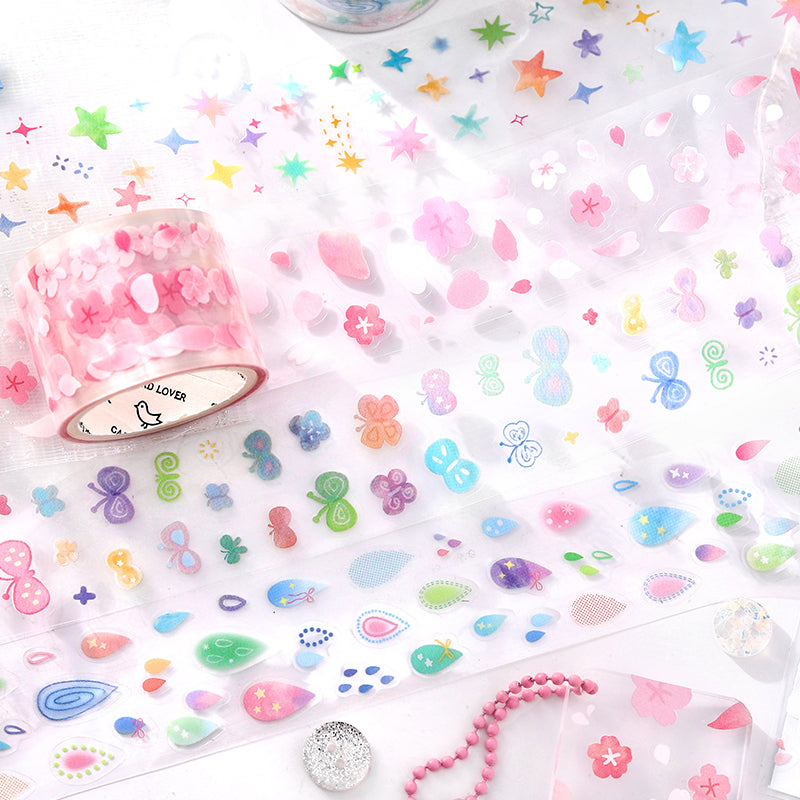 Variegated Small Fragment Series Die Cutting PET Tape for journaling, scrapbooking and collage