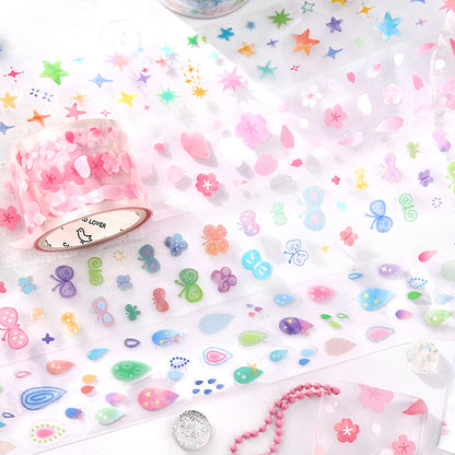 Variegated Small Fragment Series Die Cutting PET Tape for journaling, scrapbooking and collage