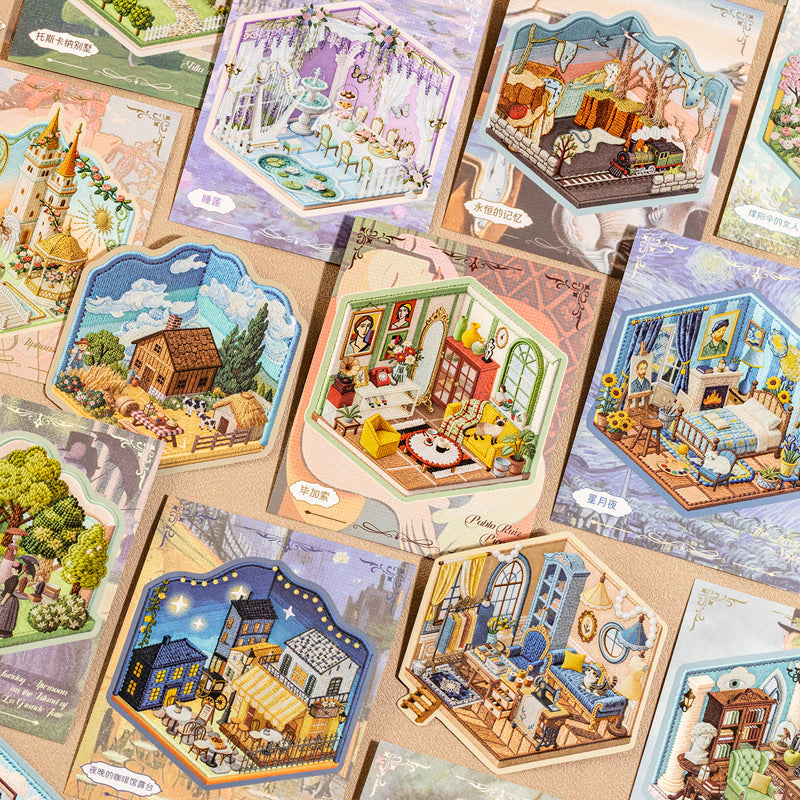 Mini Landscape Series 3D Sticker Book featuring book designs for journaling, scrapbooking and collage