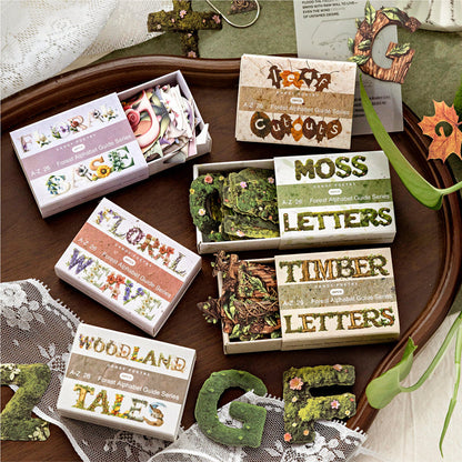 Forest Alphabet Guide Series Sticker featuring forest designs for journaling, scrapbooking and collage